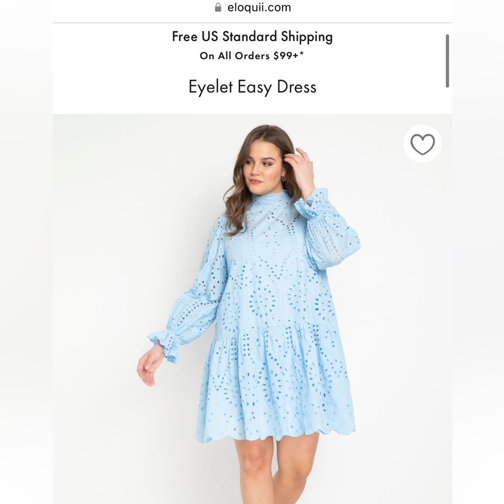Eyelet Easy Dress by ELOQUII in WHITE
